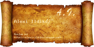 Alexi Ildikó névjegykártya